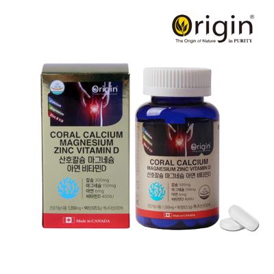 [오리진] 산호칼슘 마그네슘 아연 비타민D (1,350mgx90정)/소비기한 2026-01-26