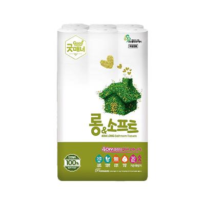 [100% 천연펄프 비데겸용] 3겹 엠보싱 오래쓰는 롱앤소프트40 (40m x 30롤)