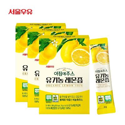 [서울우유] 아침에주스 비농축 NFC 100% 유기농 레몬즙 20g*14포*6개 (총 84포)