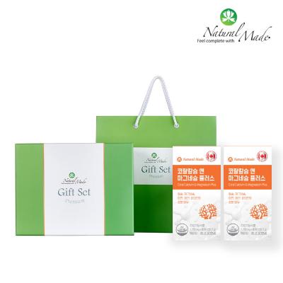 [네츄럴메이드] 코랄칼슘 앤 마그네슘 플러스 세트(90정x2병)/쇼핑백/관절건강/부모님건강
