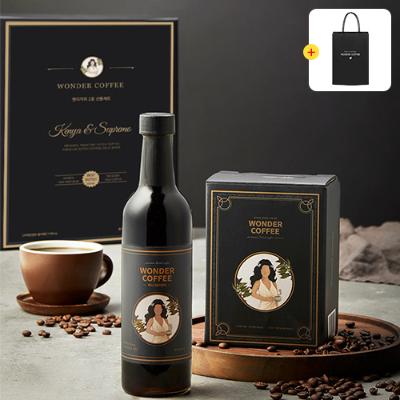 [원더커피] 원더 더치커피 2종 선물세트 콜드브루 커피원액 (375ml*1병/30ml*12팩)