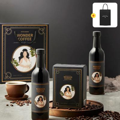 [원더커피] 원더 더치커피 3종 파우치 선물세트 콜드브루 커피원액 (375ml*2병/30ml*12팩)