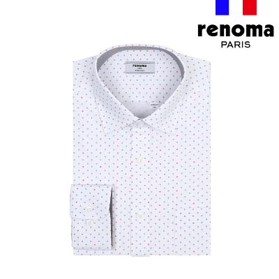 [레노마셔츠]슬럽 프린트 스판 일반핏 셔츠 화이트