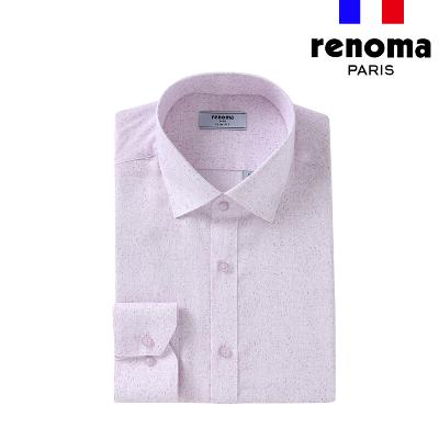 [레노마셔츠]P100 슬럽 파스텔 격자 DTP 슬림핏 셔츠 퍼플