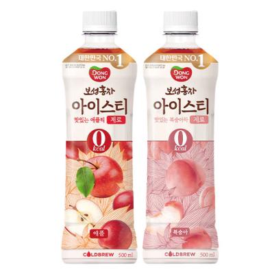 [동원] 보성홍차 복숭아12병 + 애플12병 총500mlx24개 음료수 홍차 음료 아이스티 제로