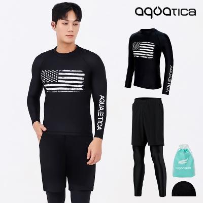 아쿠아티카 남성 래쉬가드 AQAMT401-PL 레깅스반바지세트