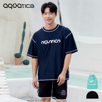 아쿠아티카 남성 래쉬가드 AQAMTS23008 상의+트렁크반바지