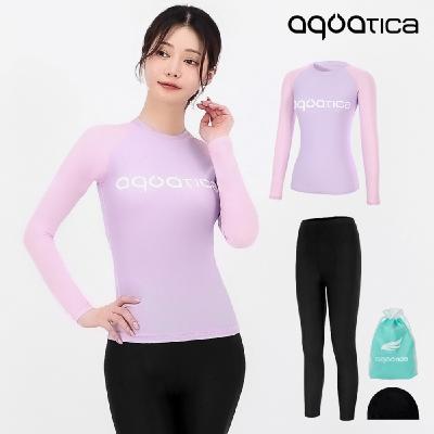 아쿠아티카 여성 래쉬가드 AQAWTS23009+워터레깅스 BK세트