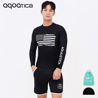 아쿠아티카 남성 래쉬가드 AQAMT401 상의+트렁크반바지세트