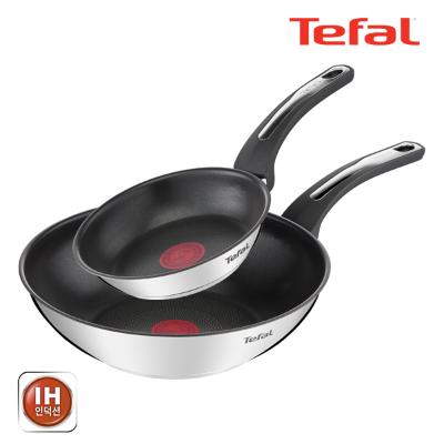 테팔_ 팬&냄비 인덕션 스테인리스 스틸 뉴 이모션 2종세트 (프라이팬 18cm + 볶음팬 28cm)