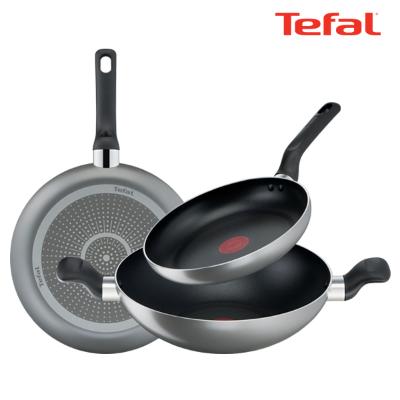 테팔_ 팬&냄비 매트 그레이 3종세트 (프라이팬 24cm + 28cm + 볶음팬 28cm)