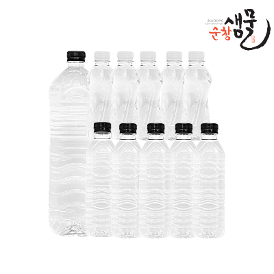 [순창샘물] 무라벨 내장산 지하 350m 암반수 500ml 총40개 / 2L 총12개