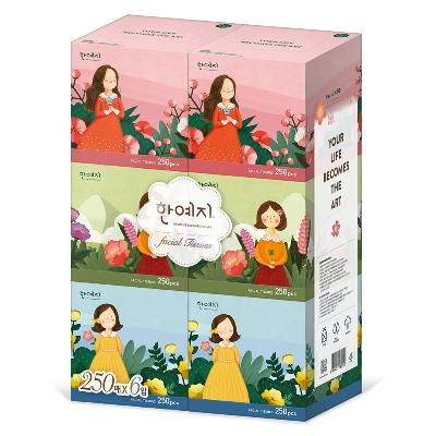 한예지 캐릭터 MINI 미용티슈 250매 6입 (1팩)