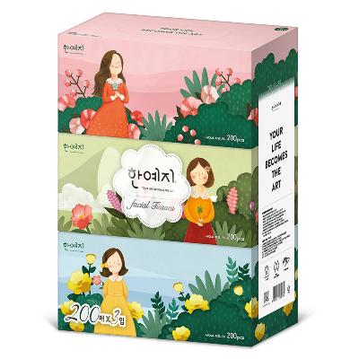 한예지 캐릭터 미용티슈 200매 3입 (1팩)