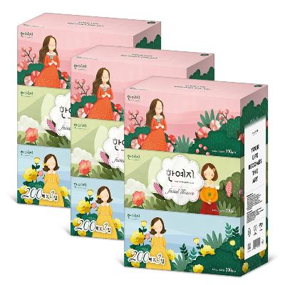 한예지 캐릭터 미용티슈 200매 3입 (3팩)