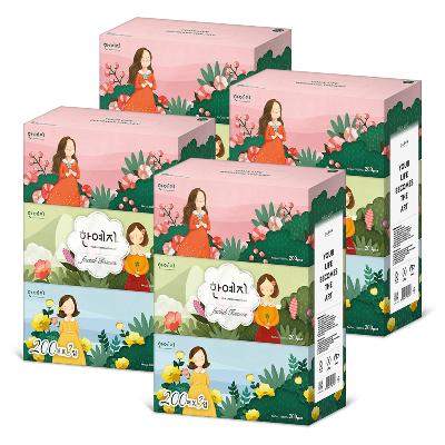 한예지 캐릭터 미용티슈 200매 3입 (4팩)
