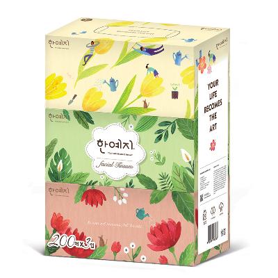 한예지 ART미용티슈 200매 3입 (1팩)