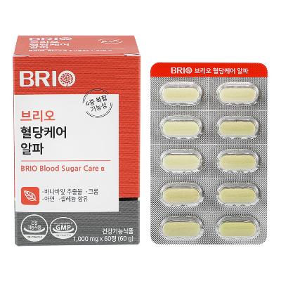 [브리오] 혈당케어 알파 (1,000mgx60정)/바나바잎추출물/혈당관리/단백질 및 면역기능에 도움