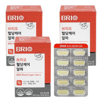 [3박스구성] 브리오 혈당케어 알파 (1,000mgx60정)/바나바잎추출물