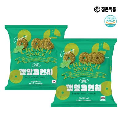 정든식품 추부깻잎 과자 몸에 좋은 영양간식 깻잎 크런치 쿠키 90g 6봉