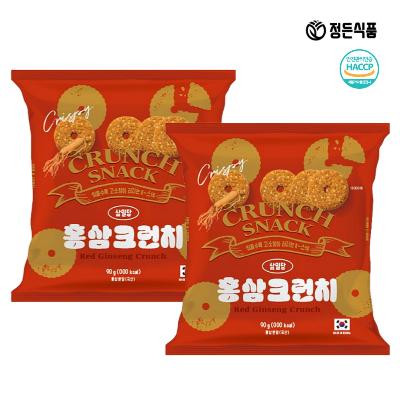 정든식품 홍삼 크런치 금산 6년근 홍삼 쿠키 영양 간식 90g 6봉
