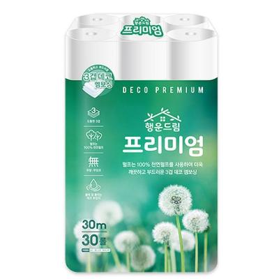 [행운드림] 행운드림 프리미엄 3겹 30m 30롤 X 1팩 화장지 두루마리 휴지