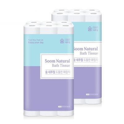 [숨] 내추럴 3겹 25m 30롤 X 2팩 화장지 두루마리 휴지
