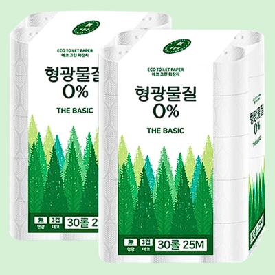 형광물질 0% 25M X 2팩 화장지 두루마리 휴지