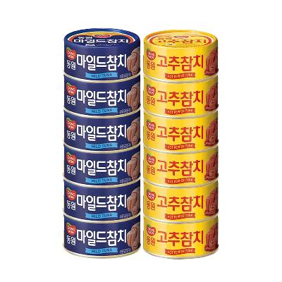 [동원] 마일드90gX6+고추 90gX6총12캔 동원 캔 참치 동원참치