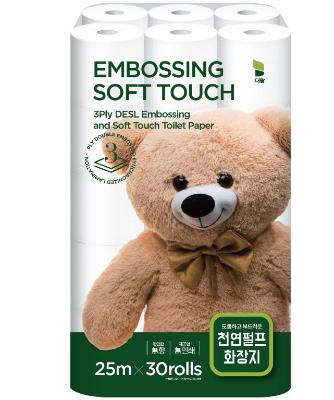 대왕 소프트 터치 천연펄프 30롤 3팩
