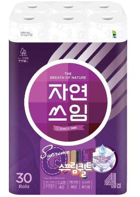 자연쓰임 천연펄프 수프림퀼트 화장지 4겹 30롤 1팩