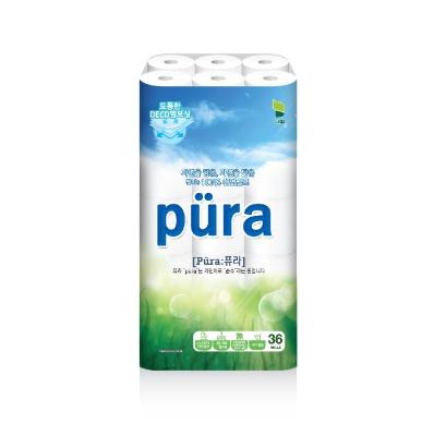 퓨라 천연펄프 화장지 3겹 25m 36롤 1팩