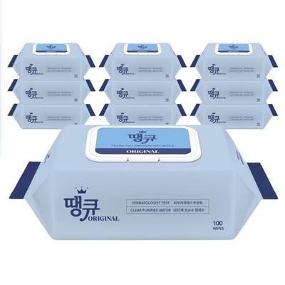 [땡큐] Original 땡큐 물티슈 100매X10팩 휴대용 대용량 물티슈