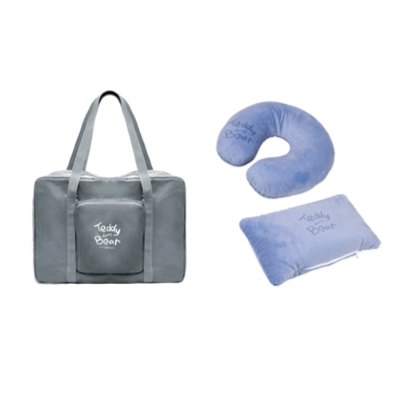 TR테디베어(Teddy Bear) 접이식폴딩백+여행용쿠션 SET