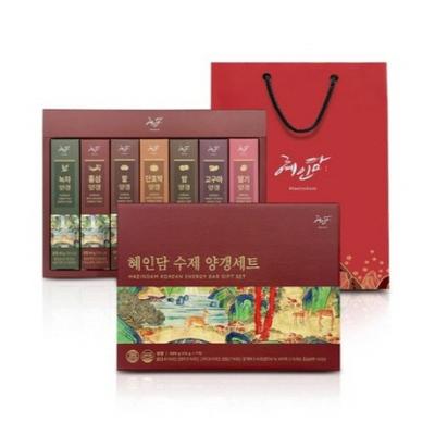 [혜인담] 수제양갱세트 (40gx7개입)/쇼핑백/7종의 국내산 수제양갱