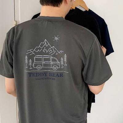 [테디베어] 남녀공용 쿨링 캠핑카 캠프 반팔티