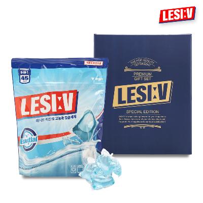 [레시브] 6in1 에센셜 프리미엄 세탁 캡슐 세제 45개입 + 선물상자