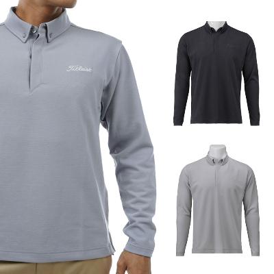 타이틀리스트 골프웨어 남성 긴팔 티셔츠 울혼방 카라티 폴로티 무지