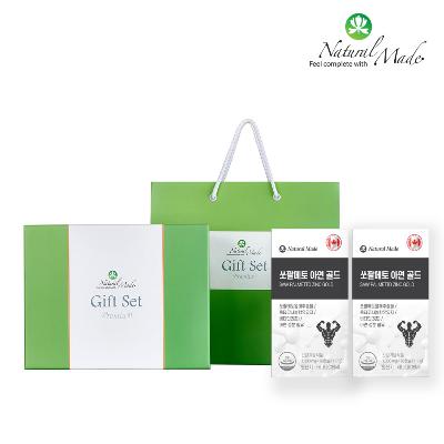 [네츄럴메이드] 쏘팔메토 아연골드 선물세트(90캡슐x2병)/쏘팔메토열매추출물/옥타코사놀함유