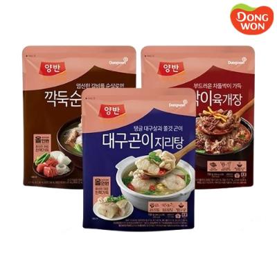[동원] 양반 깍둑순살 갈비탕700g+차돌박이 육개장700g+대구곤이 지리탕700g [3859166]