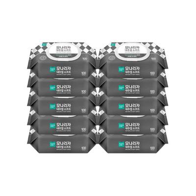 모나리자 내추럴 소프트 물티슈 캡 100매 (S) X 10개