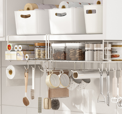 코드리빙 다용도 상부장 거치대 2-K1 M 화이트