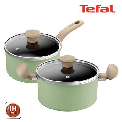 [테팔] 인덕션 티타늄 루아 냄비 2종 세트 (편수냄비 18cm + 양수냄비 20cm) 명절특가