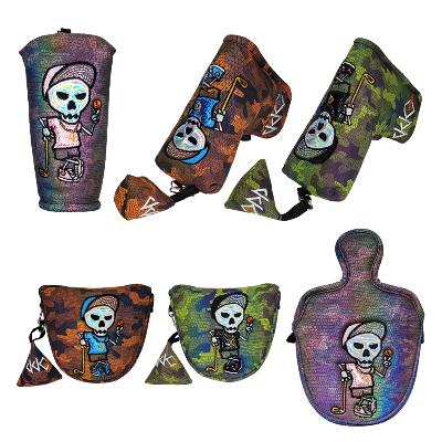 [도담스포츠] 카멜레온 스컬 일자형 퍼터커버 골프헤드커버 색상 택1