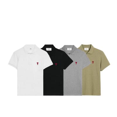 [AMI] [병행수입] 아미 스몰 하트 카라 반팔티셔츠