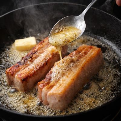 [에이징그라운드] 3cm 버터 삼겹살 스테이크 500g (버터증정)