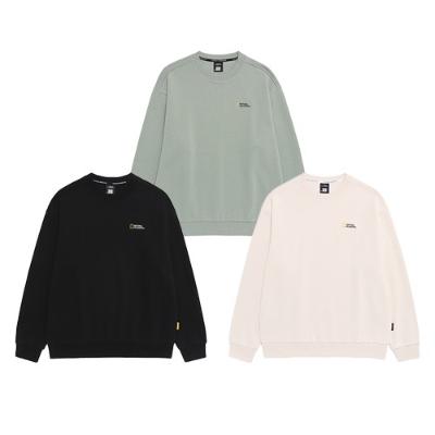 [내셔널지오그래픽] 오리지널 스몰로고 세미오버핏 맨투맨 N266USW110