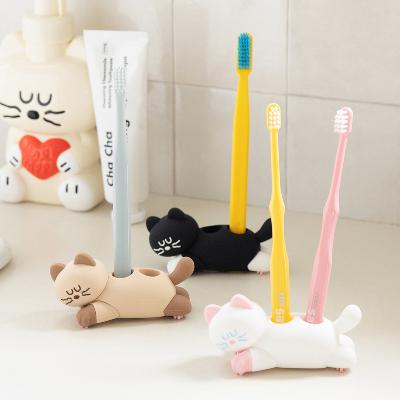 로마네 모그리 귀여운 고양이 실리콘 칫솔꽂이 / 인테리어 소품 선물