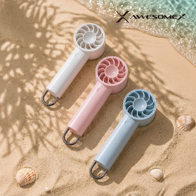 [어썸엑스] 3단 휴대용/탁상용 저소음 초경량 미니 고리형 선풍기 2000mAh (색상 3종 택1)