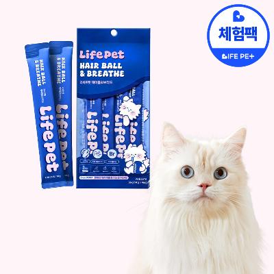 라이프펫 고양이 헤어볼 호흡기 영양제 헤어볼&브리드 56g (4포)